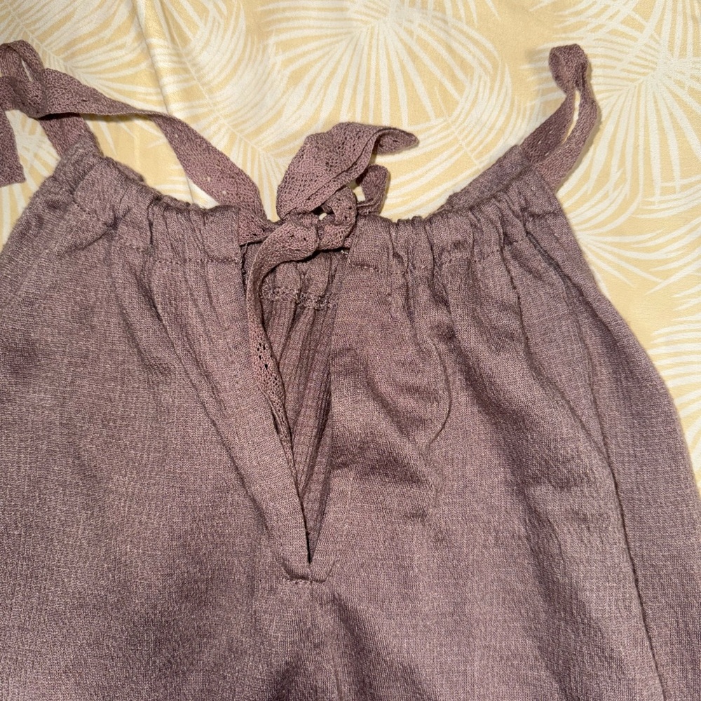 Purple Tie-Strap Pants